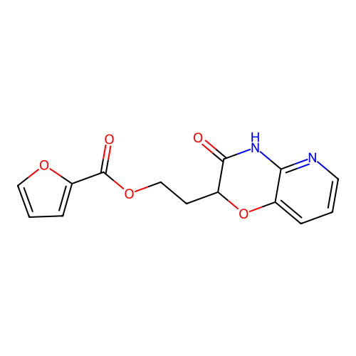 2-(3-oxo-3,4-dihydro-2H-pyrido[3,2-b][1,4]oxazin-2-yl)ethyl 2-furoate structure