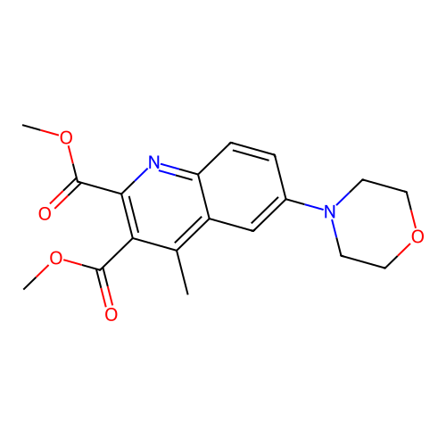 Dimethyl 4-methyl-6-morpholino-2,3-quinolinedicarboxylate structure