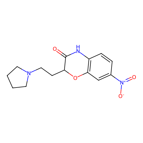 7-nitro-2-[2-(1-pyrrolidinyl)ethyl]-2H-1,4-benzoxazin-3(4H)-one structure