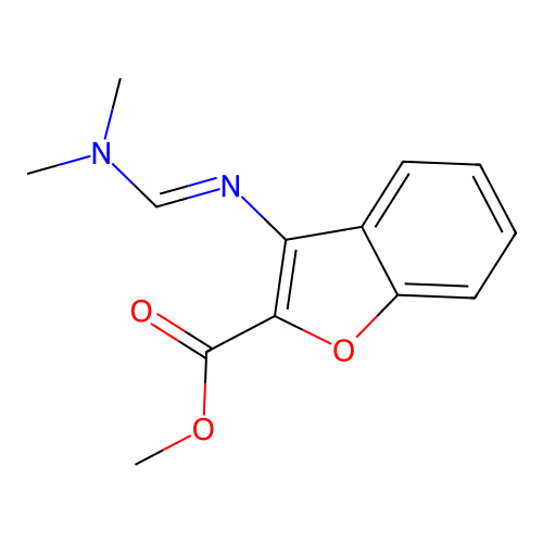 methyl 3-{[(E)-(dimethylamino)methylidene]amino}-1-benzofuran-2-carboxylate structure