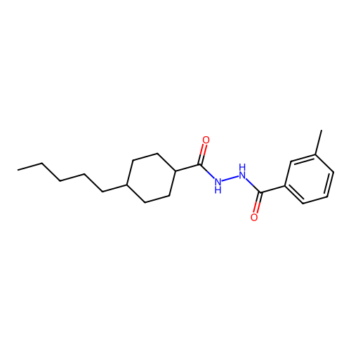 3-methyl-N'-[(4-pentylcyclohexyl)carbonyl]benzenecarbohydrazide structure