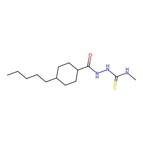 N-methyl-2-[(4-pentylcyclohexyl)carbonyl]-1-hydrazinecarbothioamide structure