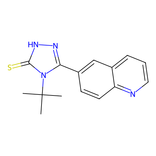 4-(tert-butyl)-5-(6-quinolinyl)-4H-1,2,4-triazole-3-thiol structure