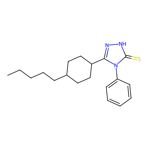 5-(4-pentylcyclohexyl)-4-phenyl-4H-1,2,4-triazole-3-thiol structure