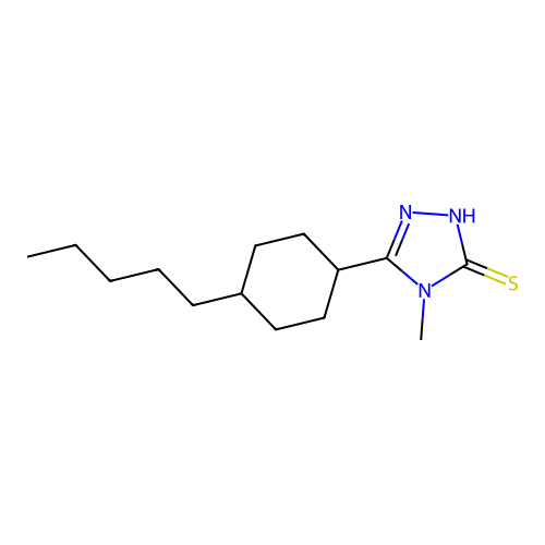 2,4-Dihydro-4-methyl-5-(4-pentylcyclohexyl)-3H-1,2,4-triazole-3-thione structure