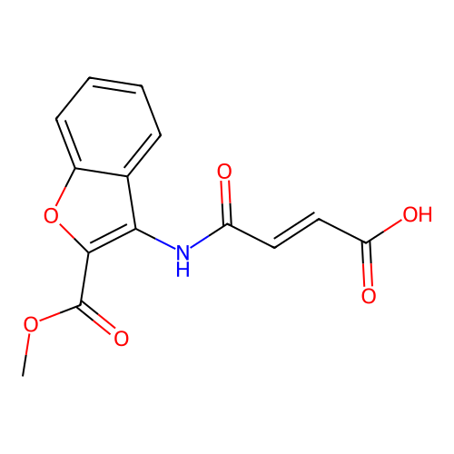 3-{[2-(Methoxycarbonyl)-1-benzofuran-3-yl]carbamoyl}prop-2-enoic acid structure