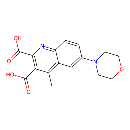 4-Methyl-6-morpholino-2,3-quinolinedicarboxylic acid structure