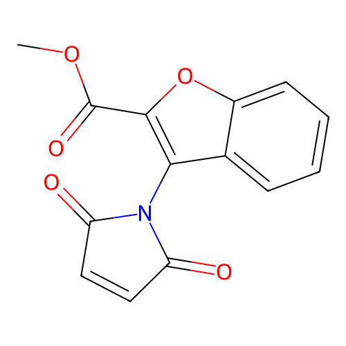 methyl 3-(2,5-dioxo-2,5-dihydro-1H-pyrrol-1-yl)-1-benzofuran-2-carboxylate structure