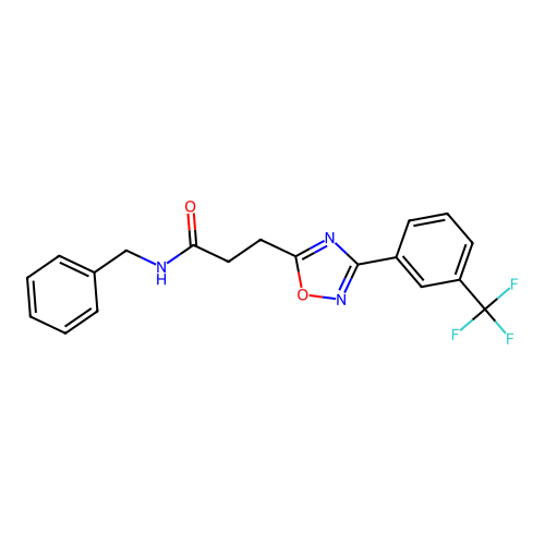 N-benzyl-3-{3-[3-(trifluoromethyl)phenyl]-1,2,4-oxadiazol-5-yl}propanamide structure