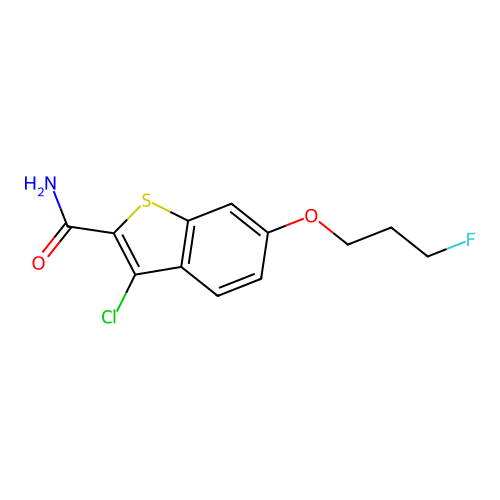 3-Chloro-6-(3-fluoropropoxy)-1-benzothiophene-2-carboxamide structure