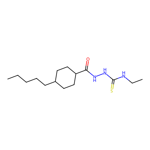 N-ethyl-2-[(4-pentylcyclohexyl)carbonyl]-1-hydrazinecarbothioamide structure