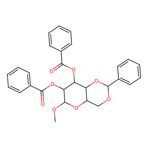 Methyl 2,3-di-O-benzoyl-4,6-O-benzylidene-a-D-glucopyranoside structure