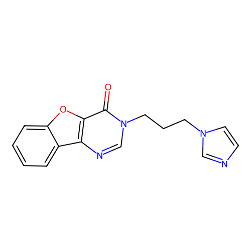 3-[3-(1H-imidazol-1-yl)propyl][1]benzofuro[3,2-d]pyrimidin-4(3H)-one structure