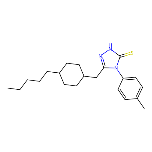 4-(4-methylphenyl)-5-[(4-pentylcyclohexyl)methyl]-4H-1,2,4-triazole-3-thiol structure