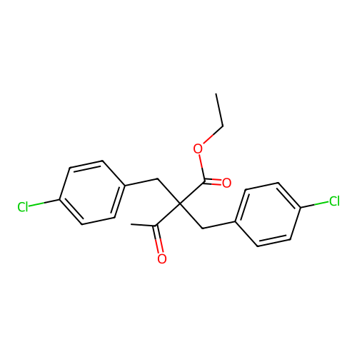 Ethyl 2,2-bis(4-chlorobenzyl)-3-oxobutanoate structure