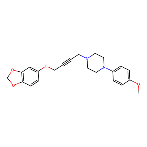 1-[4-(1,3-Benzodioxol-5-yloxy)-2-butynyl]-4-(4-methoxyphenyl)piperazine structure