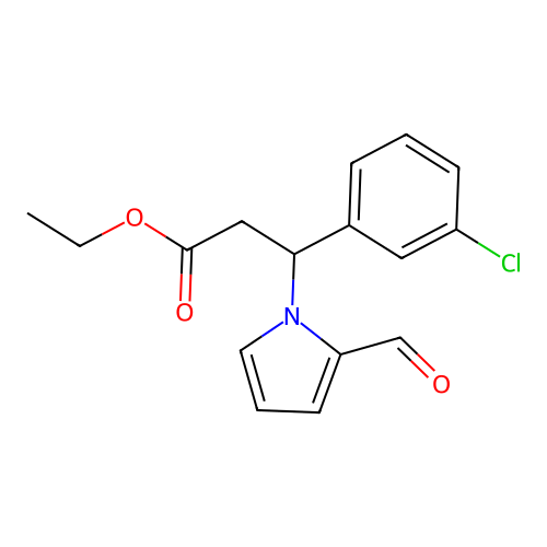 ethyl 3-(3-chlorophenyl)-3-(2-formyl-1H-pyrrol-1-yl)propanoate structure