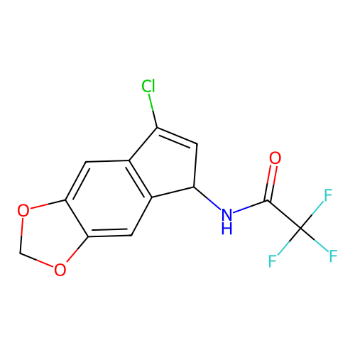 N-(7-chloro-5H-cyclopenta[f][1,3]benzodioxol-5-yl)-2,2,2-trifluoroacetamide structure