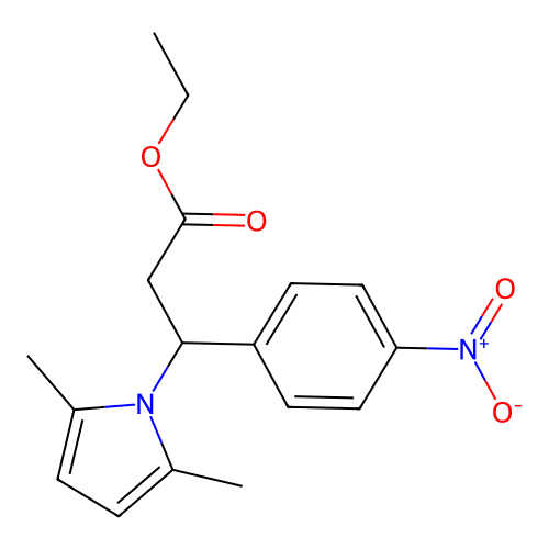 ethyl 3-(2,5-dimethyl-1H-pyrrol-1-yl)-3-(4-nitrophenyl)propanoate structure