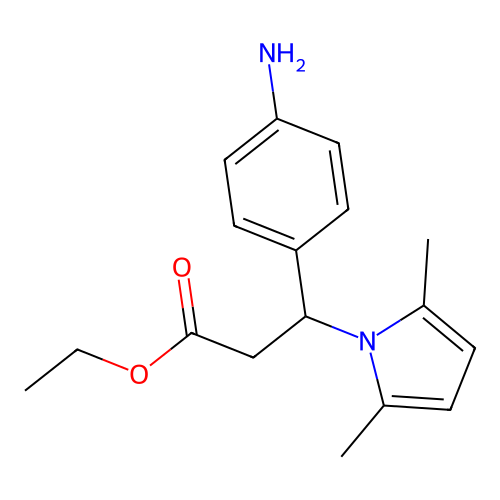 ethyl 3-(4-aminophenyl)-3-(2,5-dimethyl-1H-pyrrol-1-yl)propanoate structure