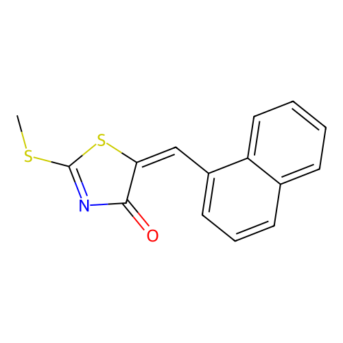 2-Methylsulfanyl-5-(naphthalen-1-ylmethylidene)-1,3-thiazol-4-one structure