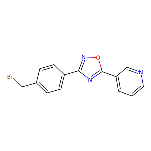 3-{3-[4-(Bromomethyl)phenyl]-1,2,4-oxadiazol-5-yl}pyridine structure