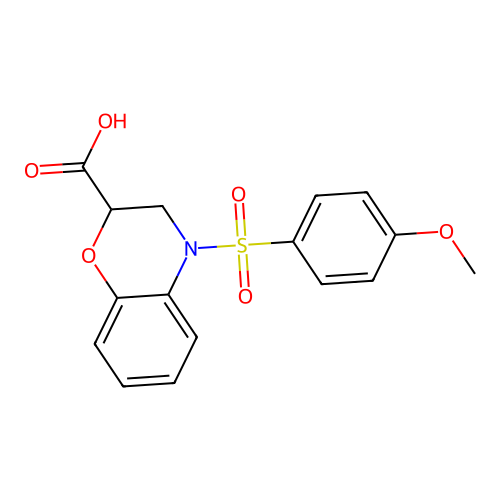 4-[(4-methoxyphenyl)sulfonyl]-3,4-dihydro-2H-1,4-benzoxazine-2-carboxylic acid structure