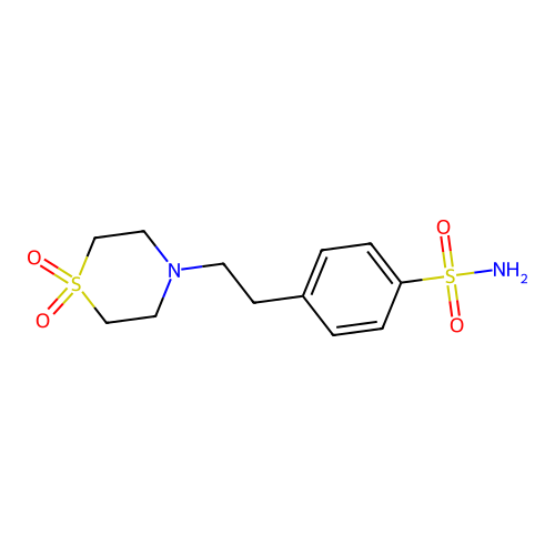 4-(2-(1,1-Dioxidothiomorpholino)ethyl)benzenesulfonamide structure