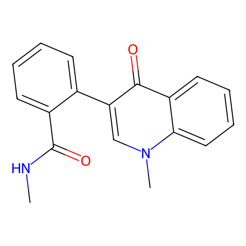 N-methyl-2-(1-methyl-4-oxo-1,4-dihydro-3-quinolinyl)benzenecarboxamide structure