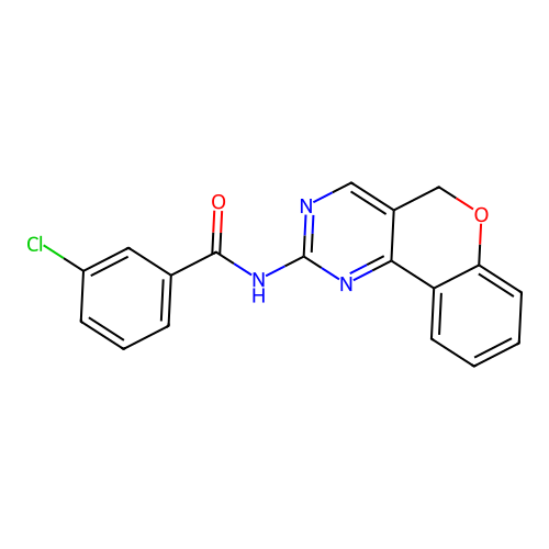 3-chloro-N-{5H-chromeno[4,3-d]pyrimidin-2-yl}benzamide structure