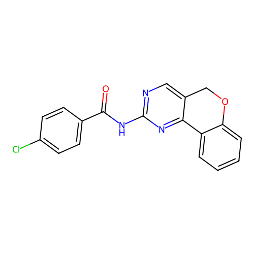 4-chloro-N-{5H-chromeno[4,3-d]pyrimidin-2-yl}benzamide structure