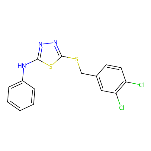 5-[(3,4-dichlorobenzyl)sulfanyl]-N-phenyl-1,3,4-thiadiazol-2-amine structure