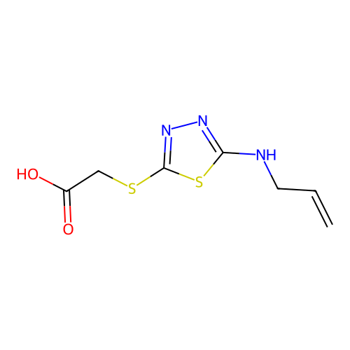2-{[5-(Allylamino)-1,3,4-thiadiazol-2-yl]sulfanyl}acetic acid structure
