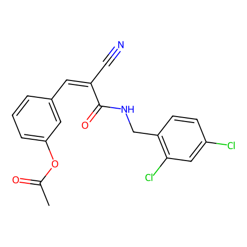 [3-[2-Cyano-3-[(2,4-dichlorophenyl)methylamino]-3-oxoprop-1-enyl]phenyl] acetate structure