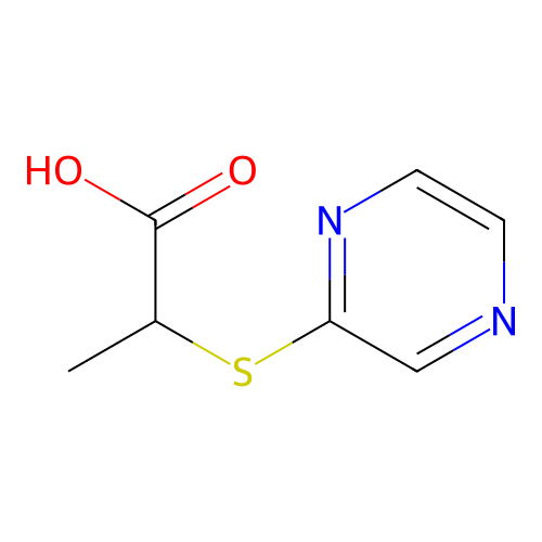 2-(2-Pyrazinylsulfanyl)propanoic acid structure