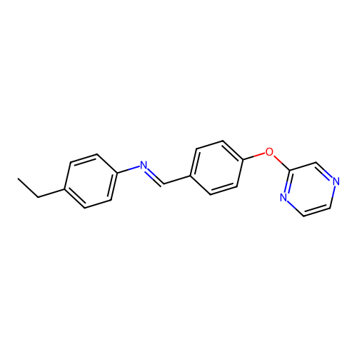 4-ethyl-N-{(E)-[4-(2-pyrazinyloxy)phenyl]methylidene}aniline structure