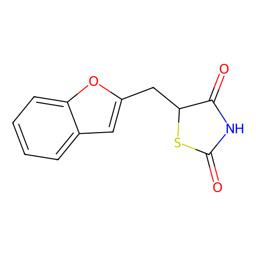 5-(1-Benzofuran-2-ylmethyl)-1,3-thiazolane-2,4-dione structure