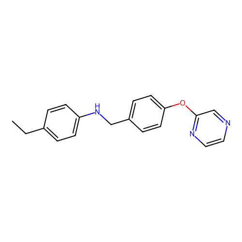 4-ethyl-N-[4-(2-pyrazinyloxy)benzyl]aniline structure
