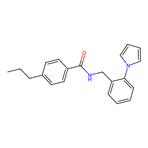 4-propyl-N-[(2-pyrrol-1-ylphenyl)methyl]benzamide structure