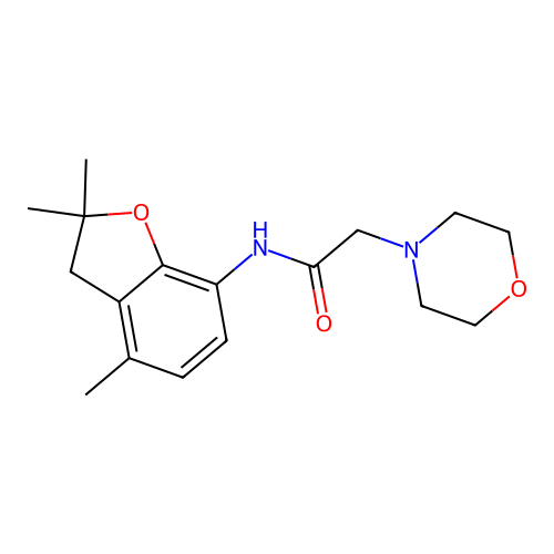 2-morpholino-N-(2,2,4-trimethyl-2,3-dihydro-1-benzofuran-7-yl)acetamide structure