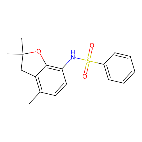 N-(2,2,4-trimethyl-2,3-dihydro-1-benzofuran-7-yl)benzenesulfonamide structure