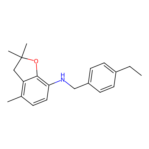 N-(4-ethylbenzyl)-2,2,4-trimethyl-2,3-dihydro-1-benzofuran-7-amine structure