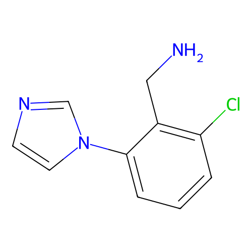 [2-chloro-6-(1H-imidazol-1-yl)phenyl]methanamine structure