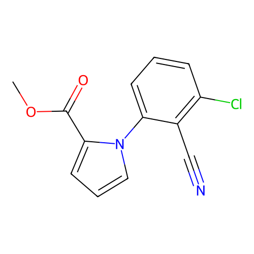 methyl 1-(3-chloro-2-cyanophenyl)-1H-pyrrole-2-carboxylate structure