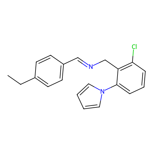 [2-chloro-6-(1H-pyrrol-1-yl)phenyl]-N-[(E)-(4-ethylphenyl)methylidene]methanamine structure