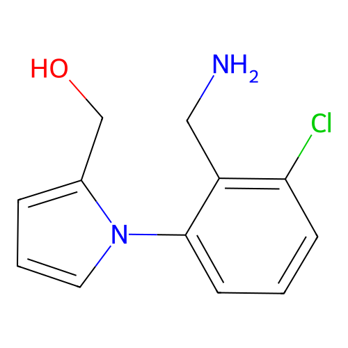 {1-[2-(aminomethyl)-3-chlorophenyl]-1H-pyrrol-2-yl}methanol structure