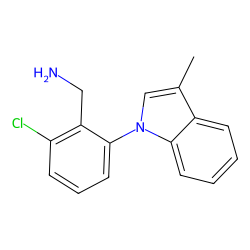[2-chloro-6-(3-methyl-1H-indol-1-yl)phenyl]methanamine structure