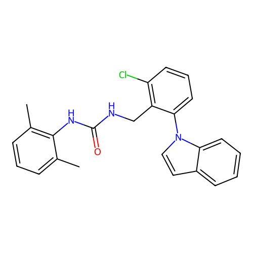 N-[2-chloro-6-(1H-indol-1-yl)benzyl]-N'-(2,6-dimethylphenyl)urea structure