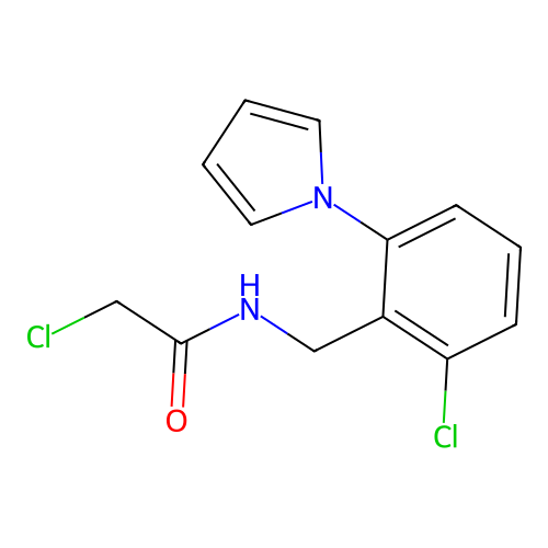 2-chloro-N-[2-chloro-6-(1H-pyrrol-1-yl)benzyl]acetamide structure