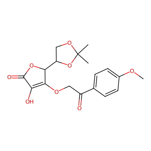 5-(2,2-dimethyl-1,3-dioxolan-4-yl)-3-hydroxy-4-[2-(4-methoxyphenyl)-2-oxoethoxy]-2(5H)-furanone structure